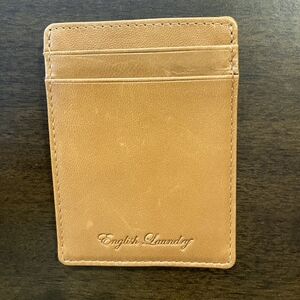 English Laundry Tan Leather Card Holder